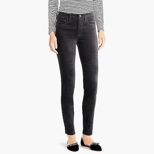 J Crew Thunder Gray Midrise Velvet Toothpick pants
